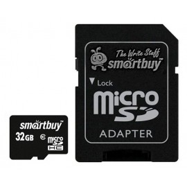 MicroSDHC 32GB Class10 + SD адаптер Smart Buy