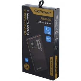 Внешний аккумулятор GoPower PB03-10 10000mAh black